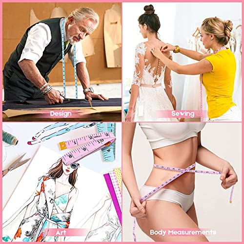 iBayam Pink Tape Measure, Soft Ruler Measuring Tape, Pastel Pink, Purple - color: Pastel Pink, Purple