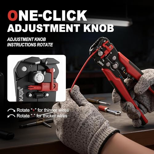 KATA Wire Crimper and Automatic Wire Stripper Tool Set for Electrical Work - color: 2pc Red