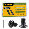 5/16-18 x 1/2" Bolt, 45PCS Flat Head Hex Socket Cap Screws Bolts, 304 Stainless Steel 18-8, Fully Threaded, Black Zinc Finish, with Hex Spanner - color: Black, size: 5/16-18 x 1/2