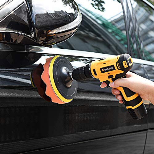 Kshineni Car Buffer Pads 6 Inch Buffing Polishing Pads, 11 Pcs Drill Buffing Kit, Auto Polisher Pads Car Foam Drill for Automotive Polishing, Waxing, Sanding, Sealing Glaze - size: 6Inch-11pcs