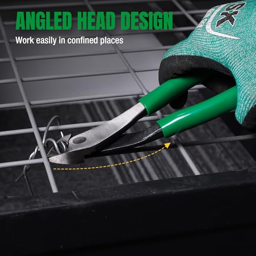 SK 9" Angled Side Cutters, Heavy Duty Diagonal Cutting Pliers, Wire Cutters
