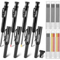 Hiboom 4 Pack Carpenter Pencil with 36 Refills Built In Sharpener (Black) - color: Black
