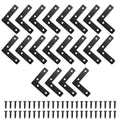 Litoexpe 20 Pcs Black L-Shape Angle Bracket 60mm - size: 2.36" x 2.36", style: L Shape
