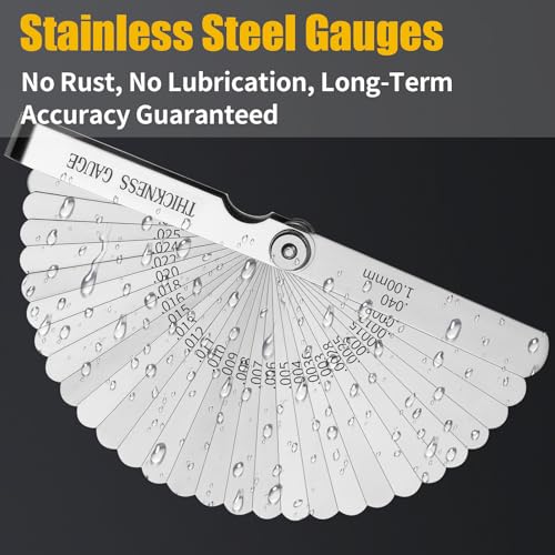 Hoiny 2pcs Feeler Gauges Set Stainless Steel, Spark Plug Gap Tool