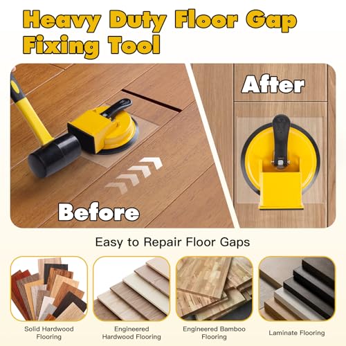 Heavy Duty Suction Cup Floor Gap Fixer with Mallet for Laminate & Hardwood