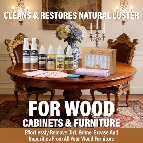 Premium Wood Furniture Care Set (12-Piece) - Includes Wood Cleaner & Water Mark Remover, Dark/Light Scratch Repair Kit & Furniture Care Oil | Friendly for Cabinets, Tables & All Wood Finished Surfaces - size: SET OF 1