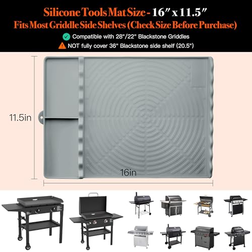 Silicone Grill Mat for Blackstone Griddle Accessories (Gray-2Pack) - color: Gray-2Pack