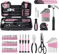MARTCOLOR Pink Household Tool Set for Women with Storage Case, 58-Piece - color: Pink