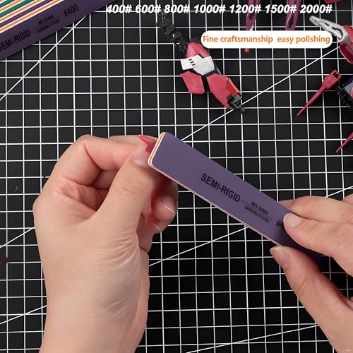 IRISFLY 6Pcs Sanding Sticks,Polishing Sticks Assorted,Model Hobby Making Tools,Metal and Plastic Sanding Tools for Gundam Repairing,Model Craft Amateur Beginner (1000,1200,1500 Grit) - style: 1000,1200,1500 Grit