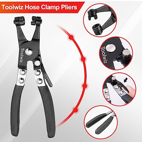 Toolwiz Hose Clamp Plier, Heavy Duty Hose Clamp Tool with Locking Device - size: 1 pcs Flat Band Plier