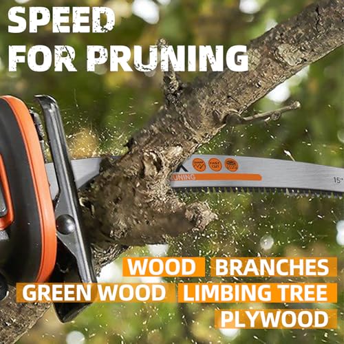 ALEXEX 6Pcs 15" Japanese Teeth Reciprocating Saw Blades for Wood Cutting and Tree Trimming, 6TPI Arc Curved Wood Sawzall Blades for PVC Pipe Cutting, Cr-V Sabre Sawzall Pruning Blades 15 Inch - size: 15 Inch 6TPI