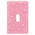 Bling Light Switch Cover Plate Pink Shiny Wall Plate Cover Rhinestones Outlet Covers Pink Decorative Bling Switch Cover Rhinestone Light Switch Cover Shiny Single Light Switch Decorative Cover