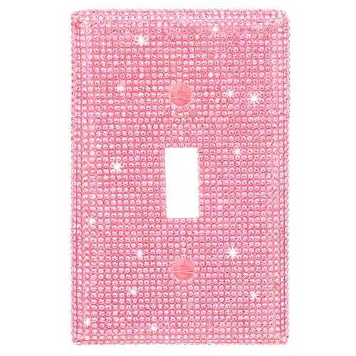 Bling Light Switch Cover Plate Pink Shiny Wall Plate Cover Rhinestones Outlet Covers Pink Decorative Bling Switch Cover Rhinestone Light Switch Cover Shiny Single Light Switch Decorative Cover