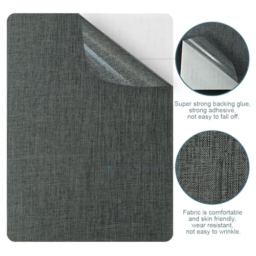 WILDREEDS 2 Pcs 8 x11 Inch Linen Repair Patches, Self-Adhesive Fabric Patch for Sofas, Couch, Furniture,Tote Bags, Car Seats (Dark Grey) - color: Dark Grey