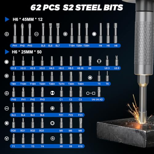 STREBITO Magnetic Screwdriver Set, 67-in-1 Ratcheting Screwdriver Set