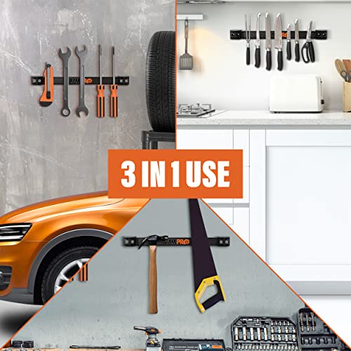 12" Magnetic Tool Holder Strip - A Tool Magnet Bar for Garage Organization, Shop Organization, and Workbench Accessories, Best Father's Day Gift, Easy To Install in Workshop, Mounting Screws Included. - style: 4 Pack