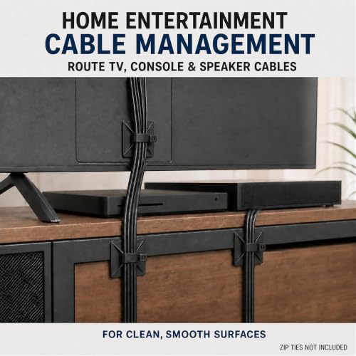 Zip Tie Mounts - SeuYeugX 1000 PCS Cable Self Adhesive Mounts Set for Wire Management with Stick Pads Anchors Clips Squares Holders (Black) - color: 1000pack Black