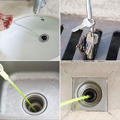 DR.PEN Flexible Grabber Claw Pick Up Reacher Tool (Drain Clog Remove Tool), With 4 Claws Bendable Hose Pickup Reaching Assist Tool for Litter Pick, Home and Kitchen Sink, Drains, Toilet (63 inch) - style: 63inch