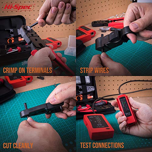 Hi-Spec Network Cable Tester Tool Kit for CAT5 CAT6 RJ11 RJ45 Punchdown