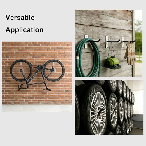 Sinoer 10 Inch Wall Mount Steel Tire Hooks,4 Pack Black - color: 4 Pack – Black