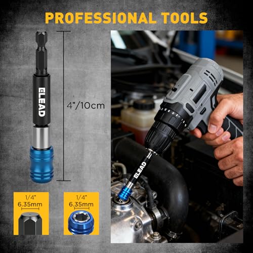 3-Piece 1/4" Quick Change Drill Bit Holder, 4-inch Hex Shank Bit Extension Set, CR-V Steel Quick-release Screwdriver Bits Holder with Storage Base - style: 4" Upgraded Version