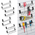 8 Pcs Slatwall Screwdriver Holders Stainless Steel Slat Wall Hooks Slat Boards Organizer Shelving Display Tool Rack Multi Ring for Workbench, Garage Tool Storage
