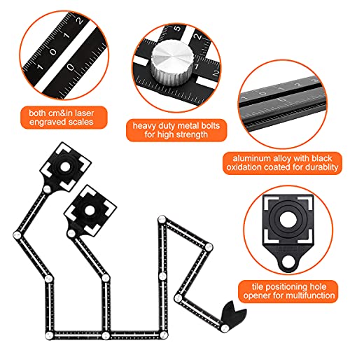Saker Contour Gauge Profile Tool- Adjustable Lock-Precisely Copy Irregular Shape Duplicator -Irregular Welding Woodworking Tracing - Must Have Tool for DIY Handyman, Construction (Connection Package) - style: Connection Package