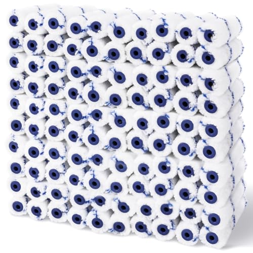100pcs 4 Inch Microfiber Paint Roller Covers 1/3" Nap,Non-Shedding - color: 100pcs
