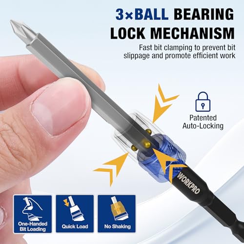 WORKPRO 2-Piece 3" Drill Screwdriver Bit Holder for Impact Driver Bits - style: 3"+3"