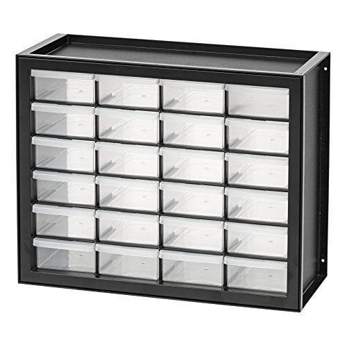 IRIS USA 24-Drawer Plastic Storage Cabinet, Teacher Toolbox, Garage, Black - color: Black, size: 24 Drawer