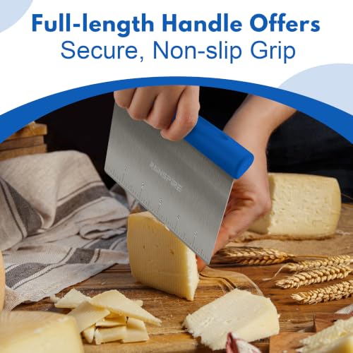 Multi-Purpose Stainless Steel Bench Scraper Dough Blender & Pastry Cutter - color: Dark Blue