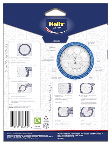 Helix - Angle and Circle Maker - 360 Degrees - Assorted - 6 inch / 15 cm