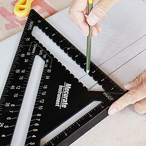 Mecurate 12-Inch Rafter Square, Die-Cast Aluminum Carpenter Square - color: 12" Carpenter Square