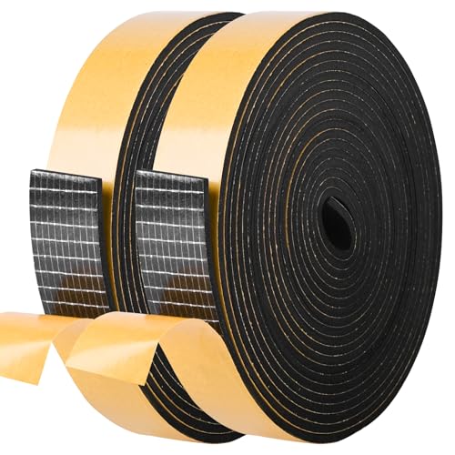 Self Adhesive Foam Tape Weatherstrip 1in x 1/8in x 33Ft High Density Foam Insulation Strips Foam Seal Weather Stripping with Strong Adhesive for Door and Window Sound Isolation Soundproofing - size: 1in x 1/8in x 33Ft