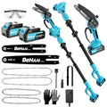 Cordless Pole Saw for Tree Trimming, 6" & 8" Chainsaw with Extension Pole - size: 6&8inch