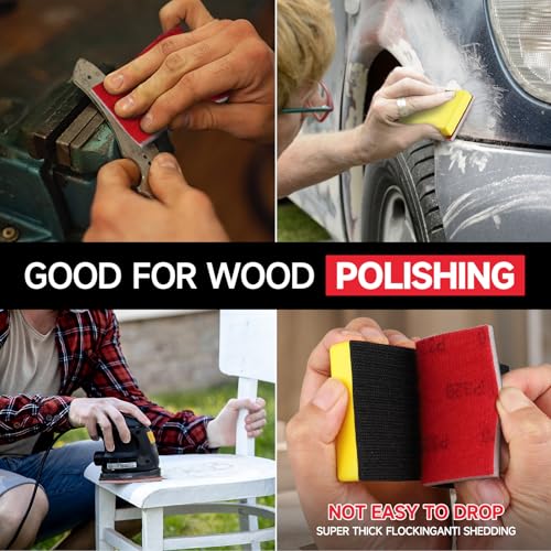 Shinboc 20 PCS Sanding Sponge 400 Grit, Hook and Loop Sandpaper Block - style: 400 Grit