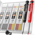 Nicpro Carpenter Pencils with Sharpener, Mechanical Pencil for Construction - color: Black,Red, size: 2 Pack
