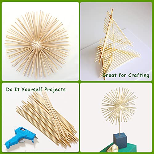 Wooden Dowel Rods, 200PCS 1/8 x 6 Inch Round Wooden Sticks for Arts Crafts, Home Decor, Cake Support, Photo Booth Props, Unfinished Natural Hardwood Sticks - size: 1/8 x 6 Inch (200PCS)