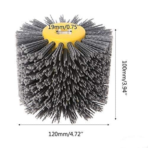 SIGNI Abrasive Nylon Drawing Wheel Drum Burnishing Polishing Brush for wooden furniture floor polishing 120X100mm 400 Grit 1pack - size: 400 Grit, Black