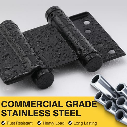 KOLET Double Action Door Hinges, 3 Inches, Matte Black, 4 Pack - color: Matte Black, size: 3 Inch