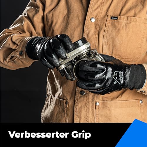 toolant Waterproof Winter Work Gloves, Double Nitrile Oil Resistant Grip - color: Black, size: Small (Pack of 1)