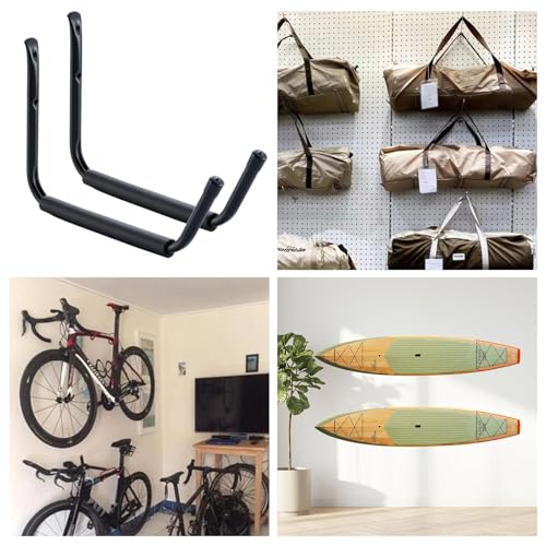 15 Inch Garage Hooks, Heavy Duty Kayak Storage Hooks, Black, 4 Pack - size: 15 in