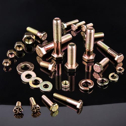 FOLIV 523PCS Grade 8 Bolts and Nuts Assortment Kit, Heavy Duty Nut and Bolt Assortment, 1/4-20 5/16-18 3/8-16 SAE Hex Bolts, Length from 1/2" to 1-1/2" - style: 523PCS 1/4-20 5/16-18 3/8-16
