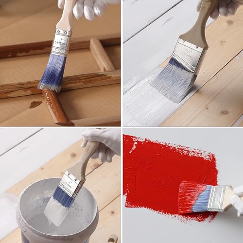Bates Angle Paint Brushes - 1.5-Inch, 36 Pack, Treated Wood Handles for Walls, Furniture & Stain - color: Wood Handle Angle, size: 36 Pack, 1.5"