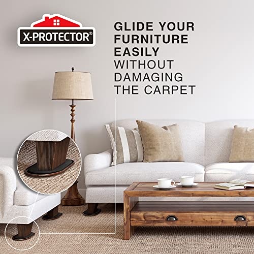 X-Protector Furniture Sliders for Carpet - 4 PCS 6" x 3 1/2" Moving Pads - size: 4 PCS 6" x 3.5", For Carpet