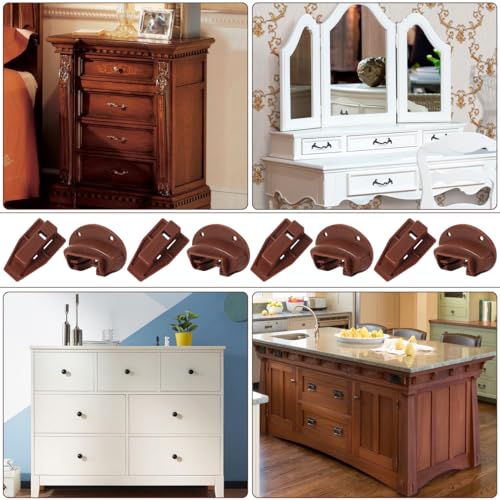 8 Set Drawer Guide Kit, Enhanced Commercial Slide Style Drawers for Kenlin Rite-Trak II 168, Vaughan Bassett, Legacy, Replacement Dresser Drawer Slides Repair Kit with Roller (Drawer Slides 8 Pack) - style: Drawer Slides 8 Pack