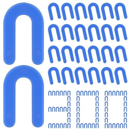 DGSL Tile Leveling System Tile Spacers 1/16 Inch, 300 pieces Horseshoe Shim U Shape Plastic Tile Leveling Clips for Various Types of Tile Leveling - color: Blue, size: 1/16*300