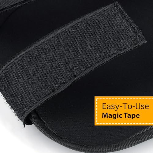 Heavy Duty Knee Pads, Professional Work Gear for Man, Black Fabric, Adjustable Straps