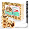 Twidec/17PCS 3/8-16 Threaded Inserts for Wood Furniture Screw-in Nut Wood Inserts Bolt Assortment Kit with Hex Wrench and Drill Bit(3/8-16x25mm) - size: 3/8"-16x25mm