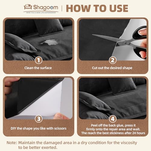 Fabric Repair Tape, Self-Adhesive Couch Patch for Furniture, Cloth - color: Suede Black, size: 3.5X79 Inch